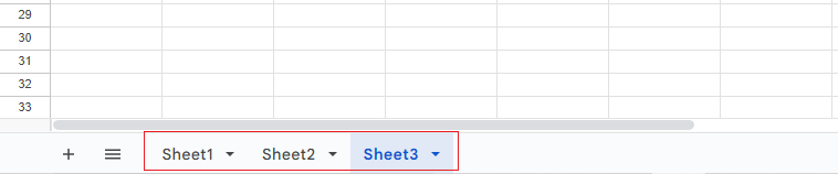 tabs in google sheets